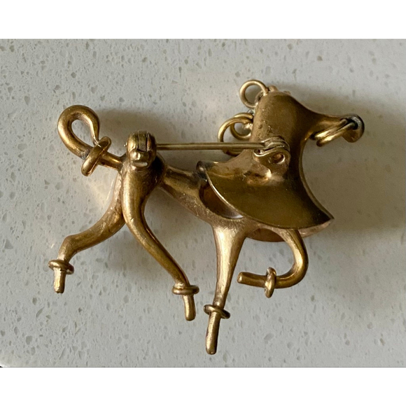 Vintage Brass Poodle Brooch - Picture 2 of 5